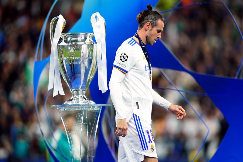 Real Madrid's Gareth Bale collects his medal after he was an unused substitute in their 2022 Champions League final win over Liverpool at Stade de France in Paris. PA