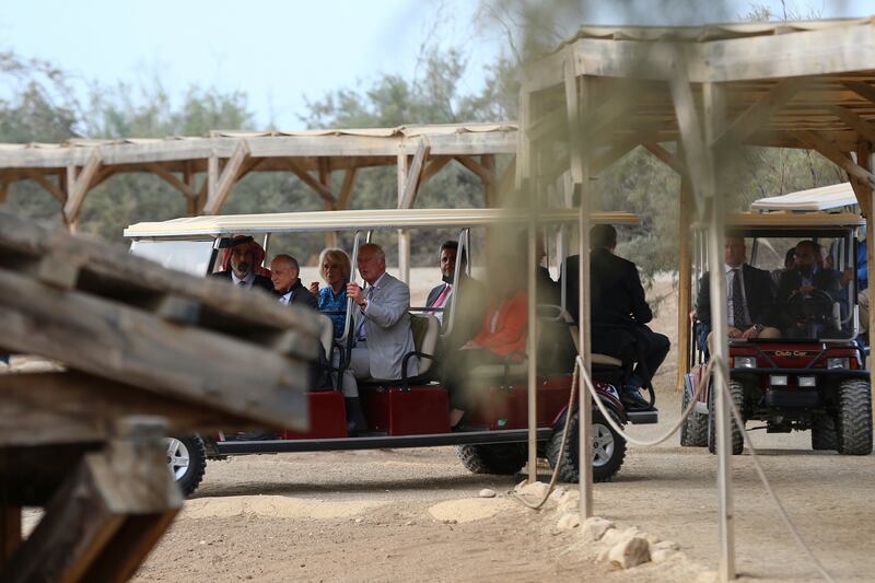 The British royals visit Al Maghtas, the site where Christians believe Jesus was baptised by John the Baptist, on the Jordan River. AP