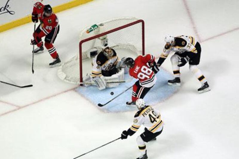 The Boston Bruins goal was constantly barraged in Game 1. Jonathan Daniel / Getty Images / AFP