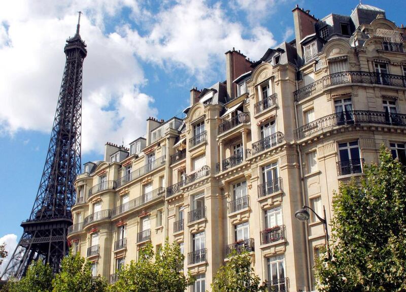 Apartment buildings near the Eiffel tower in Paris. AFP



