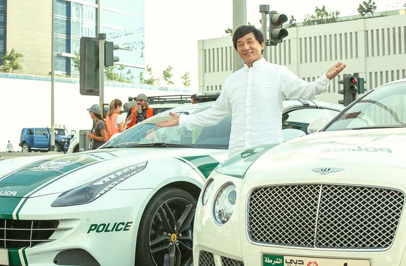 Jackie Chan shooting Kung Fu Yoga in Dubai. Courtesy Gulf Film