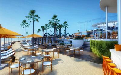 O Beach Dubai will feature four bars and a restaurant offering both indoor and outdoor seating. Courtesy O Beach Dubai