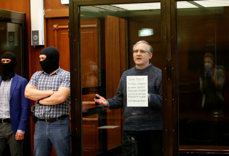 Former US marine Paul Whelan at a hearing in Moscow on June 15, 2020. Reuters