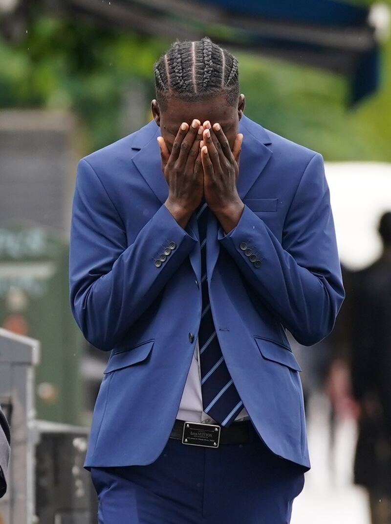 Yoan Zouma, the younger brother of West Ham defender Kurt Zouma, arrives at Thames Magistrates' Court. PA