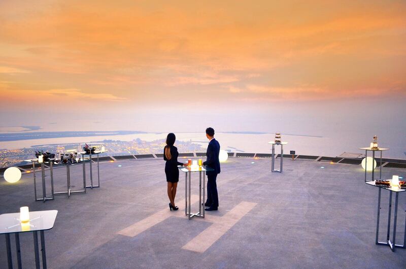 St Regis Abu Dhabi is giving residents a chance to dine at its helipad. Courtesy of St Regis Abu Dhabi