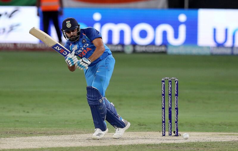 DUBAI , UNITED ARAB EMIRATES, September 28 , 2018 :- Rohit Sharma of India playing a shot during the final of Unimoni Asia Cup UAE 2018 cricket match between Bangladesh vs India held at Dubai International Cricket Stadium in Dubai. ( Pawan Singh / The National )  For News/Sports/Instagram/Big Picture. Story by Paul