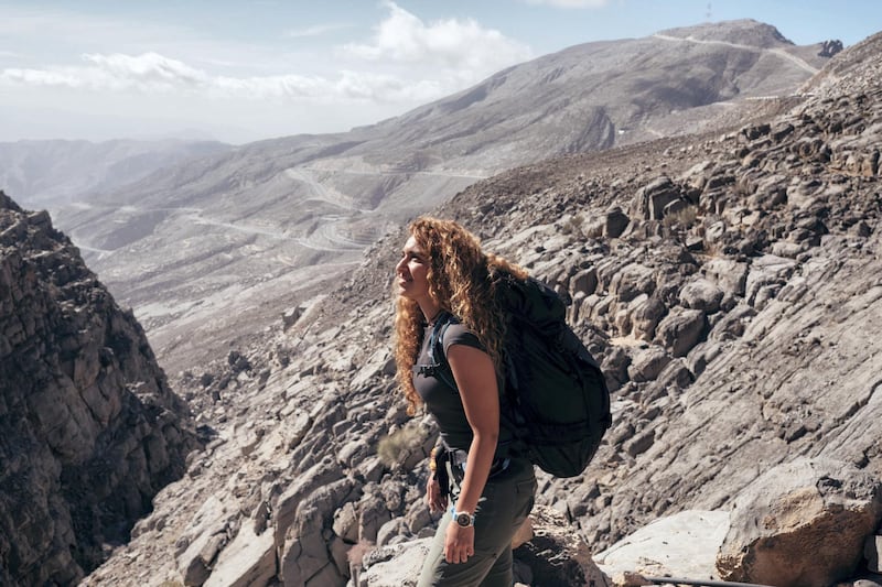 11.01.19 Dubai resident Fatima Deryan spending her Friday climbing the highest peak of the UAE; Jebel Jais  in Ras Al Khaimah. Fatima is training to climb Everest in March.
Anna Nielsen For The National