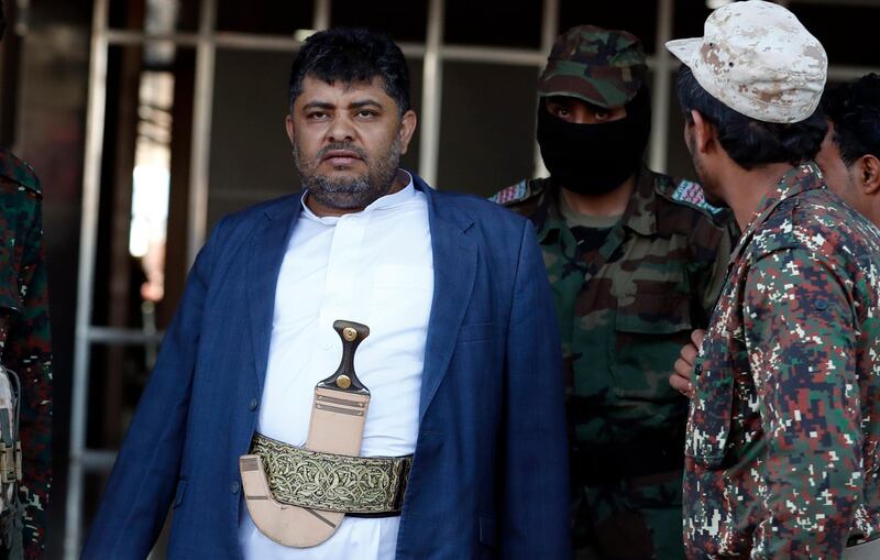 epa08031124 Top Houthi leader Mohammed Ali al-Houthi arrives at Sanaa Airport to receive Houthi detainees after they were released by Saudi Arabia, in Sanaa, Yemen, 28 November 2019. According to reports, 128 Houthi detainees were repatriated from Saudi Arabia to the Houthi-controlled Sanaa.  EPA/YAHYA ARHAB