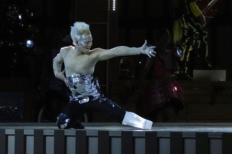 A performer during the opening ceremony in Tokyo. AFP