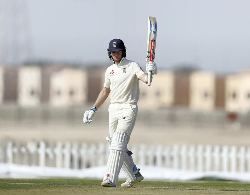 Abu Dhabi, United Arab Emirates - November 18, 2018: England's Sam Billings makes 50 in the game between Pakistan A and the England Lions. Sunday the 18th of November 2018 at the Nursery Oval, Zayed cricket stadium, Abu Dhabi. Chris Whiteoak / The National