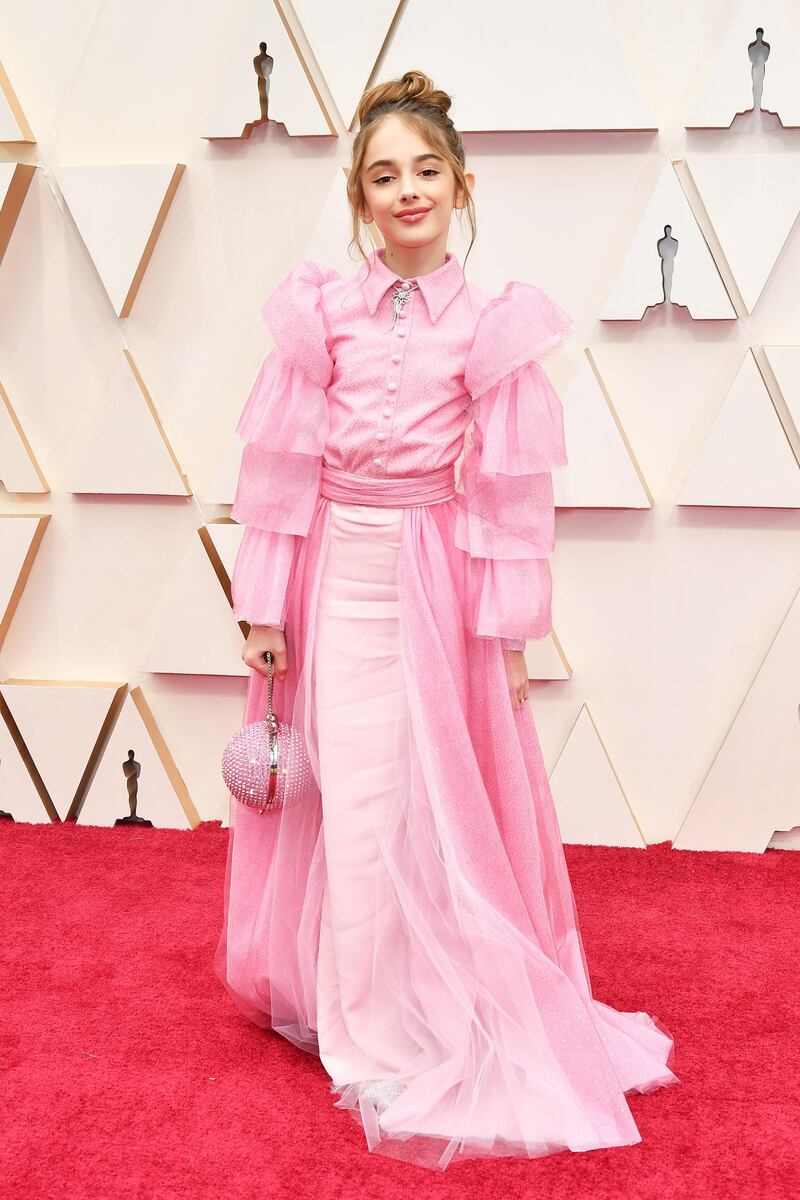 Julia Butters wears custom Christian Siriano at the 92nd Annual Academy Awards at Hollywood and Highland on February 09, 2020 in Hollywood, California.  Getty
