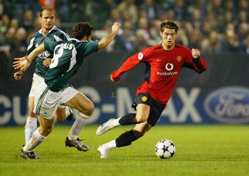 2003-4 8 goals (Manchester United 6, Portugal 2). Getty Images