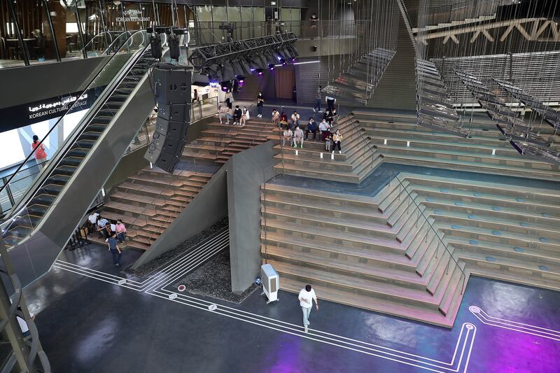 Bleacher-style seating in the space will allow a large audience to attend the performances. Pawan Singh / The National
