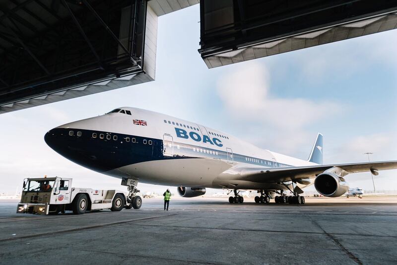 A British Airways Boeing 747 passenger plane in historic BOAC livery.  EPA