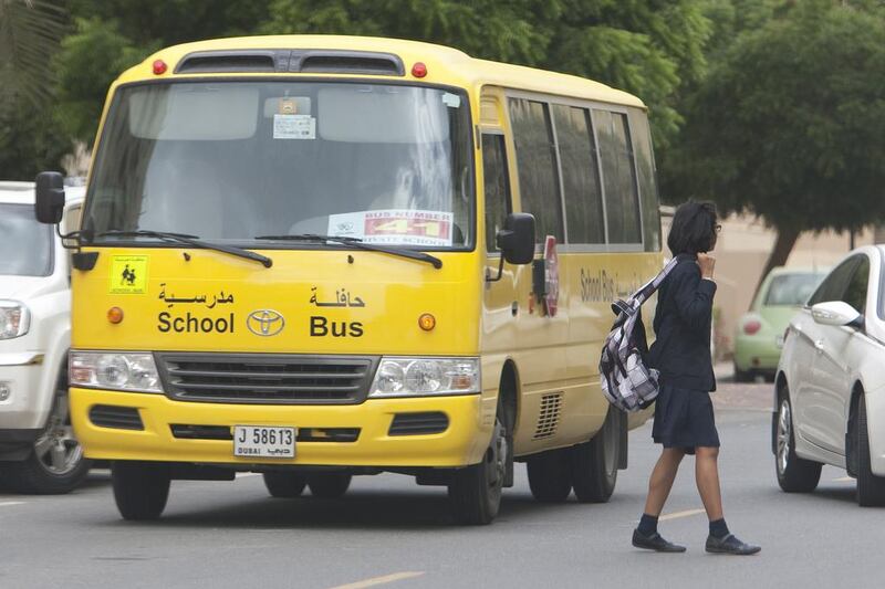 Safety improvements to school buses in Dubai will include GPS tracking and and better safety equipment. Jaime Puebla / The National