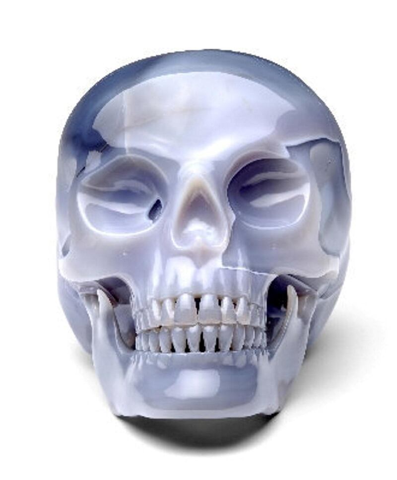 This life-size skull figurine for billionaire art collector Philip Niarchos was sculpted from Brazilian agate by gemstone artist Andreas von Zadora-Gerlof