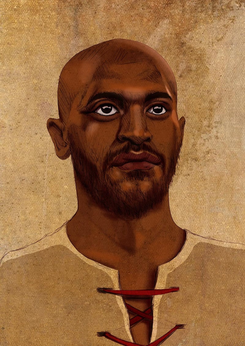 Mahmoud Shikabala, also known as The Apache, who the artist describes as "the son of Nubia, the real diamond"