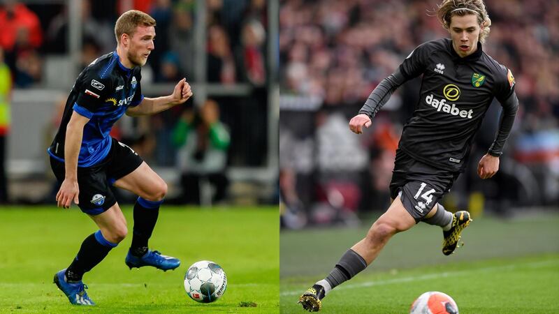 MUNICH, GERMANY - FEBRUARY 21: (BILD ZEITUNG OUT) Laurent Jans of SC Paderborn 07 controls the ball during the Bundesliga match between FC Bayern Muenchen and SC Paderborn 07 at Allianz Arena on February 22, 2020 in Munich, Germany. (Photo by Roland Krivec/DeFodi Images via Getty Images)

SHEFFIELD, ENGLAND - MARCH 07:   Todd Cantwell of Norwich City in action during the Premier League match between Sheffield United and Norwich City at Bramall Lane on March 07, 2020 in Sheffield, United Kingdom. (Photo by Ross Kinnaird/Getty Images)