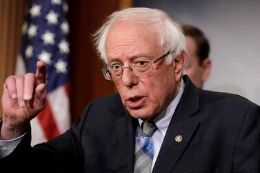 US Senator Bernie Sanders speaks during a news conference on Capitol Hill in Washington. Reuters