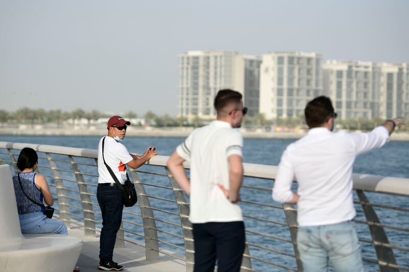 Visitors celerate Eid Al Fitr at Yas Bay Waterfront, Abu Dhabi. 