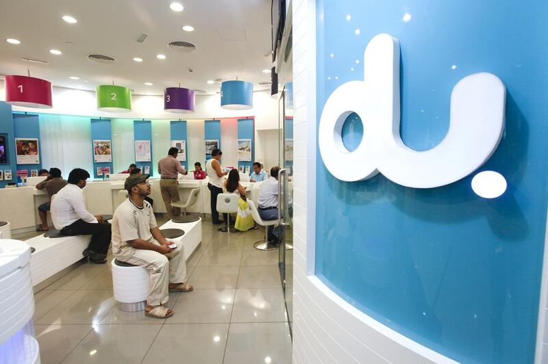 A 30 per cent rise in du's revenue from its fixed-line business, along with a 10 per cent rise in mobile revenue has boosted its earnings. Sarah Dea / The National