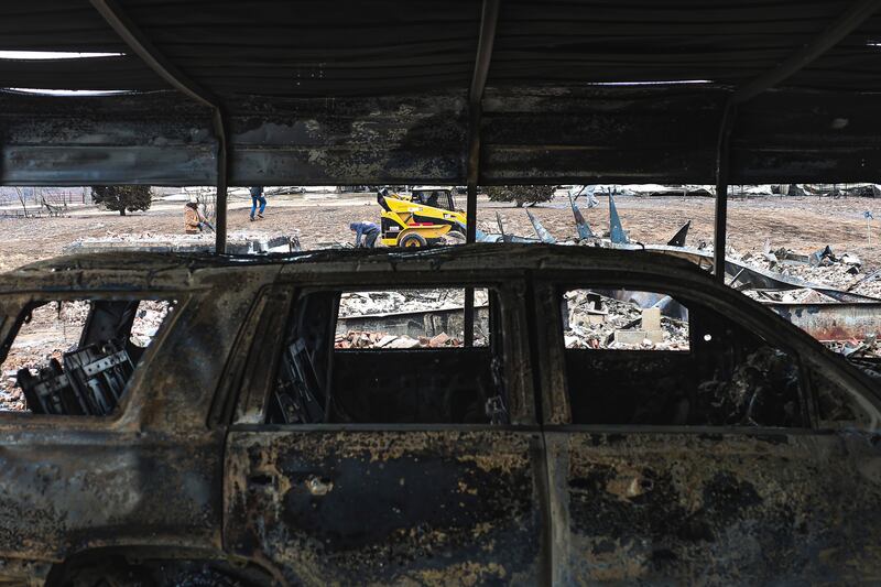 The aftermath of the Smokehouse Creek fire sweeping through a residence in Canadian, Texas. AP