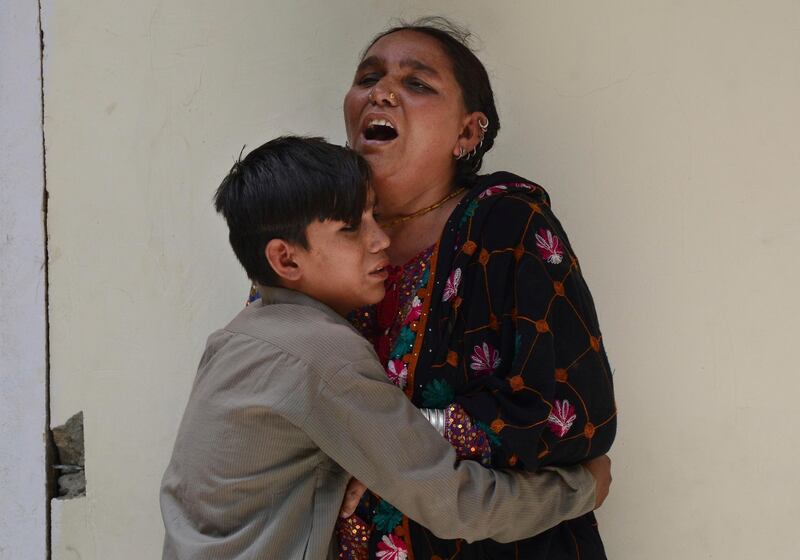 A woman mourns the death of her family member outside a hospital in Quetta. AP Photo