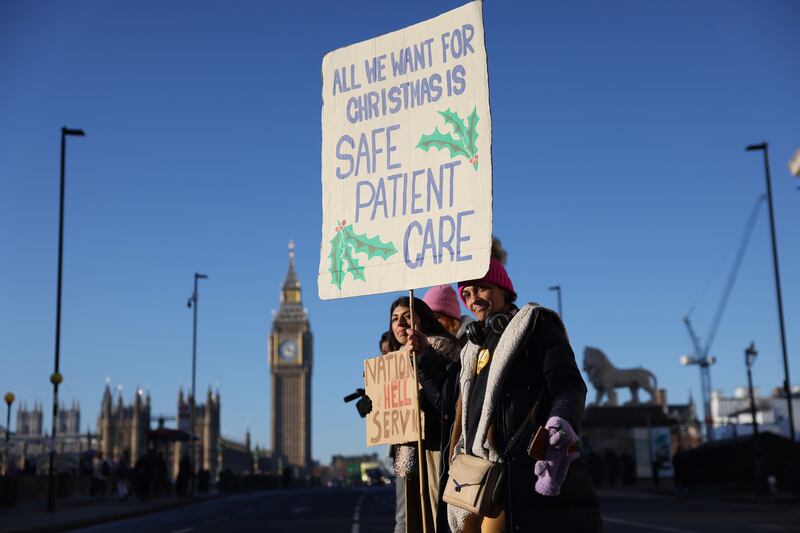 About a quarter of hospitals and community teams in England are striking, alongside all trusts in Northern Ireland and all but one health board in Wales. Bloomberg