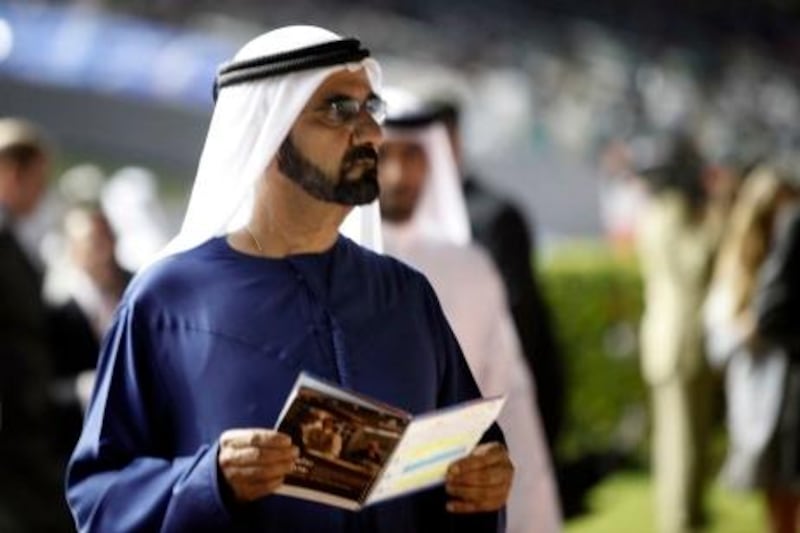 Dubai,  3rd March 2011.  HH Sheikh Mohammed bin Rashid Al Maktoum (Vice President of UAE)  visited the 9th Carnival Race Meeting, at Meydan.  (Jeffrey E Biteng / The National)