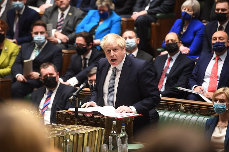 British Prime Minister Boris Johnson during the Prime Minister's Questions at the House of Common in London. PA