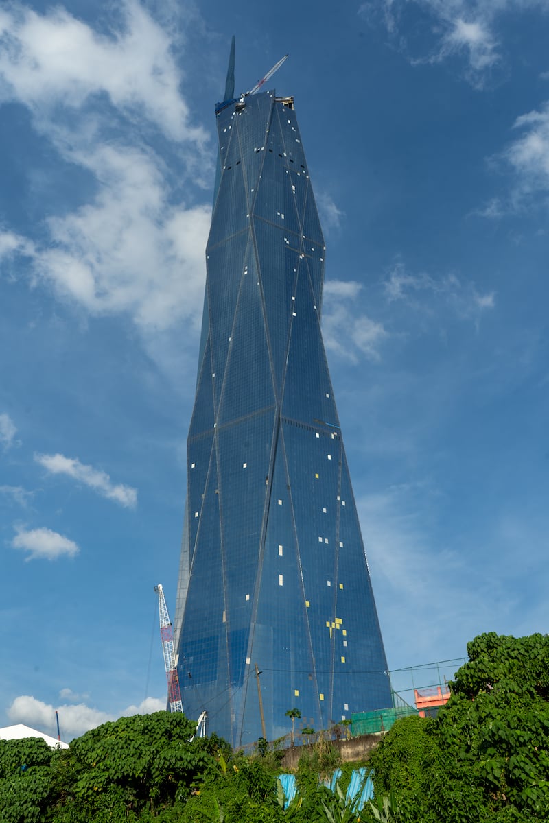 The world's second-tallest building, Merdeka 118, in Kuala Lumpur, Malaysia. It has 118 storeys and is 678.9 metres  tall. Anadolu Agency via Getty