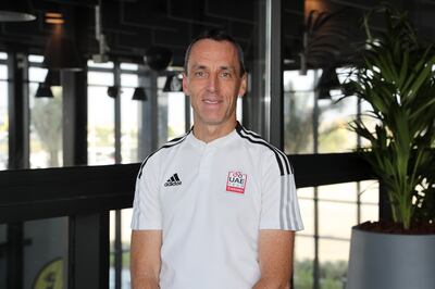 UAE Team Emirates trainer Kevin Poulton. Pawan Singh / The National