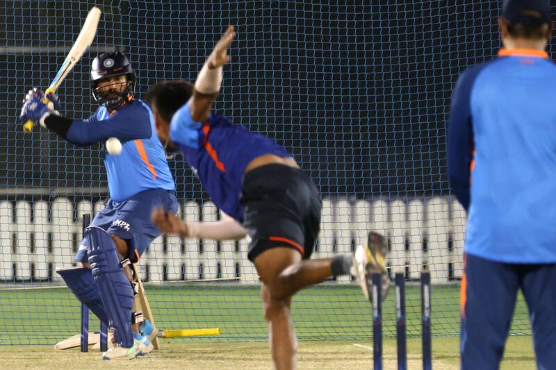 India's players attend a practice session ahead of their cricket match against Pakistan during the Asia Cup at the ICC Academy Ground in Dubai on August 25. AFP