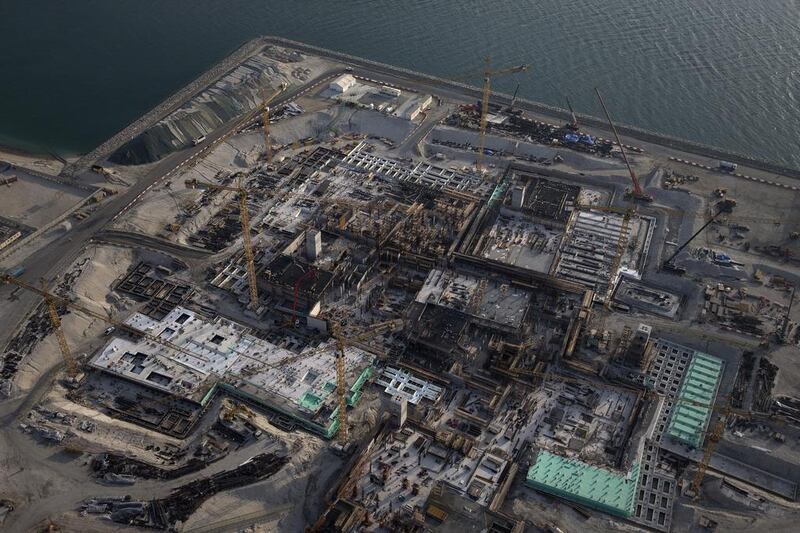 October 1, 2013: aerial view of the Louvre Abu Dhabi construction site shows progression. Silvia Razgova / The National