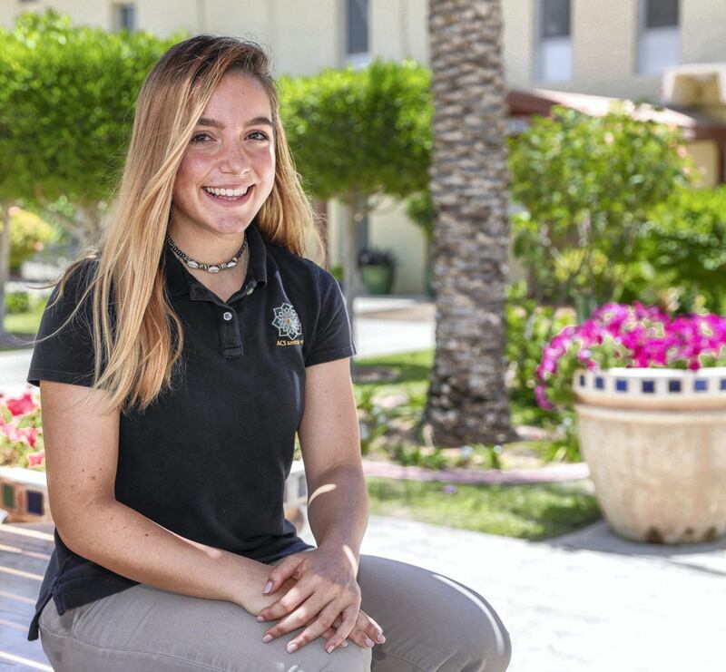 Abu Dhabi, United Arab Emirates, May 8, 2019.    Student portrait of Elif Narbay, senior student on campus at the American Community School for comment feature.
Victor Besa/The National
Section:  OP
Reporter: