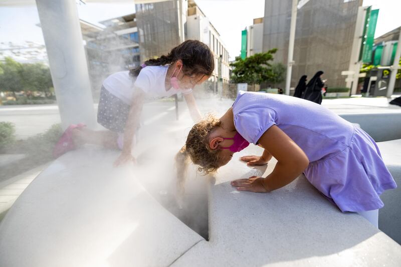 Children play outside the UAE pavilion at Expo 2020. Image: Expo 2020 Dubai