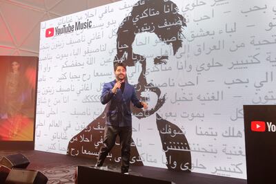 Nassif Zeytoun performs at YouTube Music launch in Dubai on September 10, 2019. Photo: YouTube