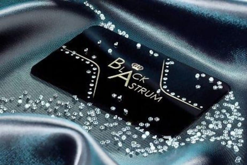 Black Astrum cards can feature Swarovski crystals. Courtesy Black Astrum