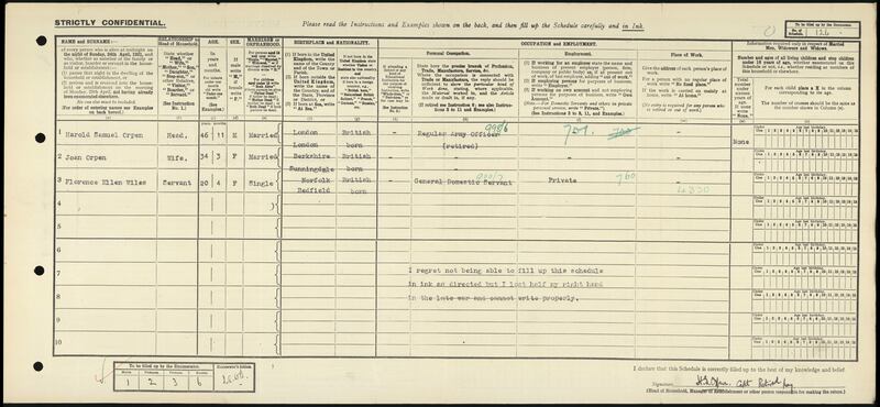 Harold Orpen, a former captain of the King's Regiment, had to type his responses due to the injuries sustained in the First World War, highlighting the devastating effects it had on the population. PA