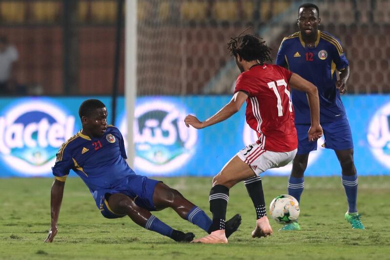 Egypt's Mohamed Salah takes on the eSwatini defence. Reuters