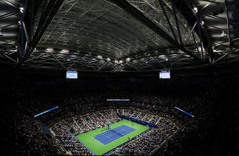 The new roof at Arthur Ashe Stadium in New York. Michael Reaves / Getty