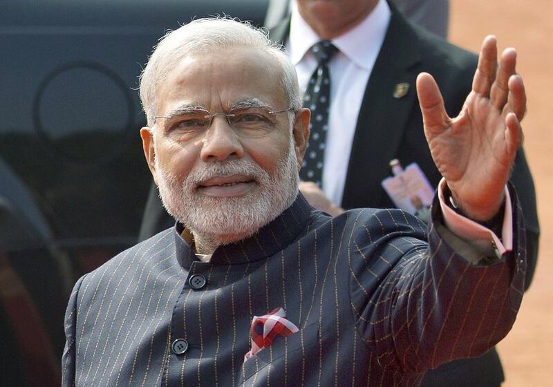 Indian prime minister Narendra Modi is pictured here on January 25, 2015 during a reception for US president Barack Obama in New Delhi, India. Saurabh Das/AP Photo