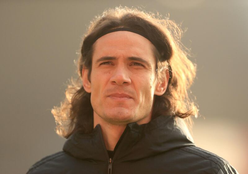 File photo dated 29-11-2020 of Manchester United's Edinson Cavani prior to the Premier League match at St Mary's Stadium, Southampton. PA Photo. Issue date: Thursday December 17, 2020. Manchester United forward Edinson Cavani has been charged with misconduct by the Football Association over the use of a racial term in a social media post. See PA story SOCCER Cavani.  Photo credit should read Adam Davy/PA Wire.