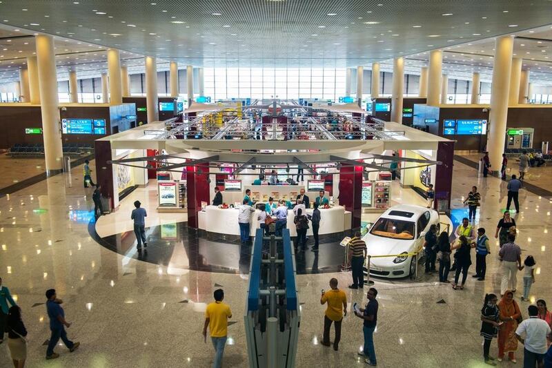 Volunteers at the duty free section of Al Maktoum International Airport. Courtesy Dubai Airports