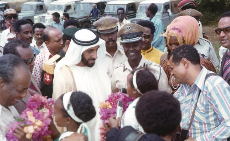 Sheikh Zayed during his visit to Somalia in August 1976. Photo: National Archives