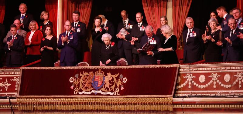 Queen Elizabeth II with members of the Royal Family and Prime Minister Theresa May attends the Royal British Legion Festival of Remembrance at the Royal Albert Hall. Chris Jackson / Getty Images