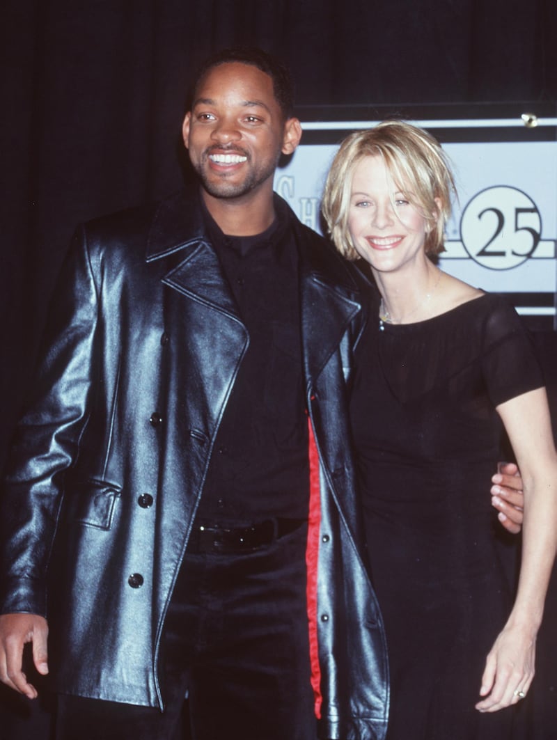 3/10/99 Las Vegas, NV. ShoWest 1999 Actor of the Year, Will Smith ("Wild Wild West") with Actress of the Year, Meg Ryan at the ShoWest ''99 Convention.
