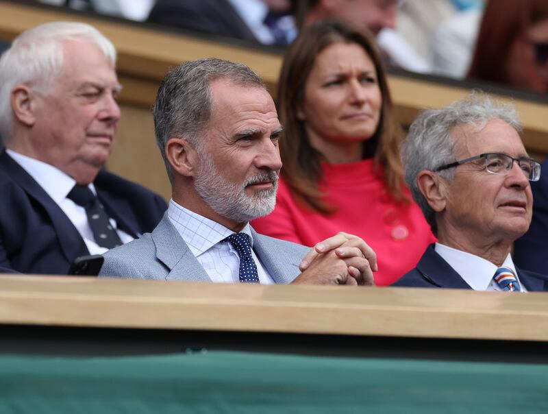Spain's King Felipe VI watches Serbia's Novak Djokovic play Carlos Alcaraz of Spain. EPA 