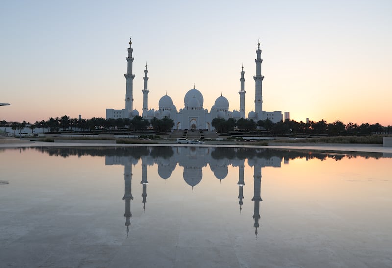 Sheikh Zayed Grand Mosque in Abu Dhabi as the nation's Muslims prepare for the start of Eid Al Fitr. EPA