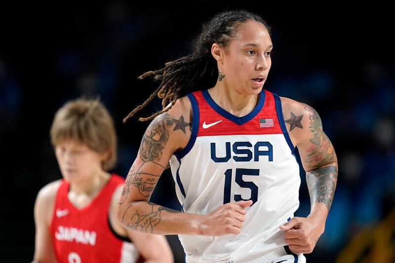 Griner in action in Saitama, Japan. AP